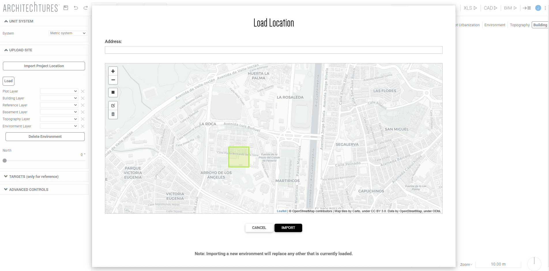 Environment integration via OSM